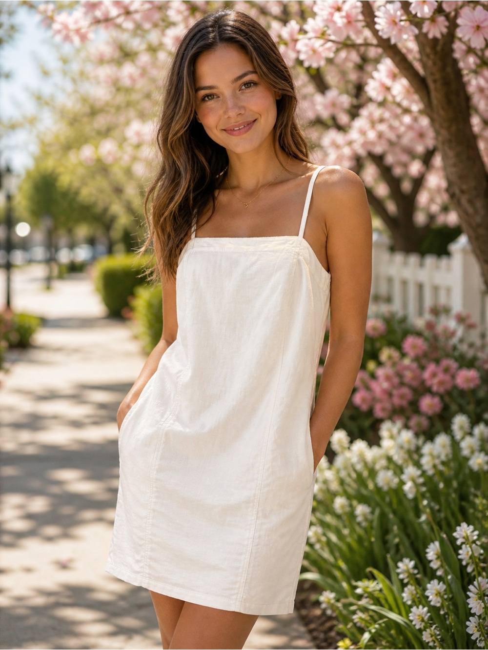 Madewell Cream Linen Dress